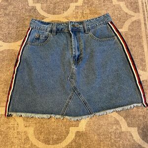 Denim skirt size 4 with stripes
